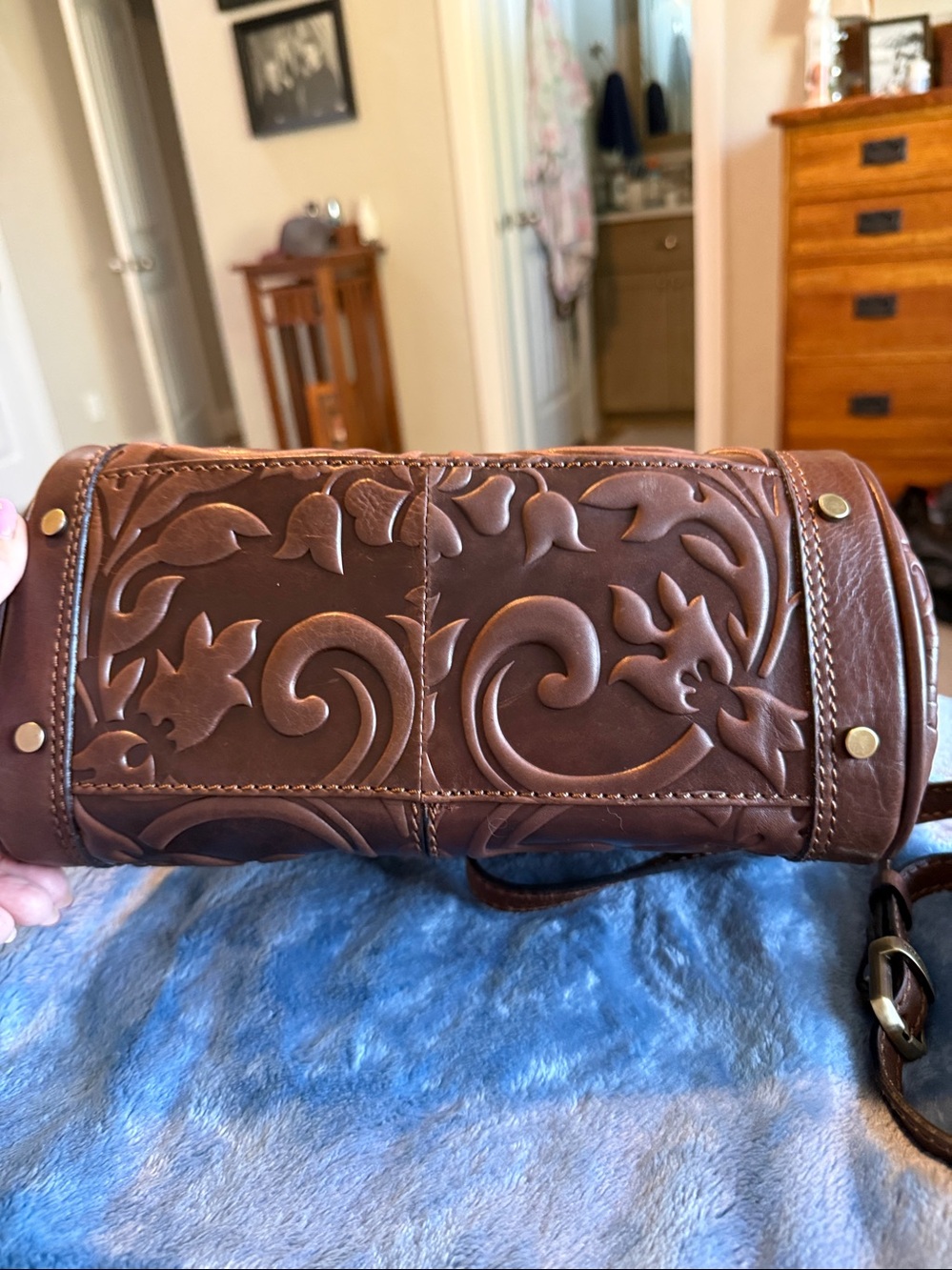 Gianni Conti leather handbag with shoulder strap for crossbody. - Picture 3 of 6